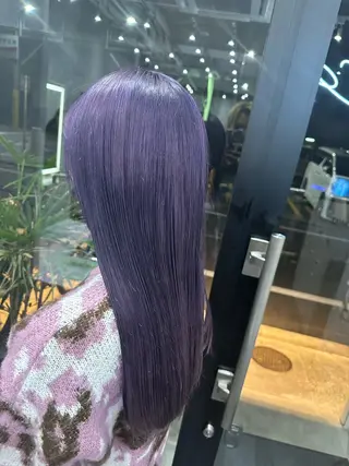 ロング カラー 透明感/ブリーチ縮毛 /髪質改善/星野純一のヘアスタイル