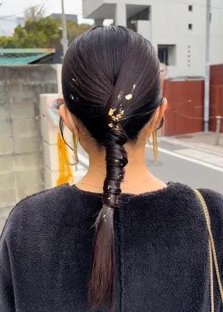 ロング Rio/ヘアセット/ ハイトーンカラーのヘアスタイル