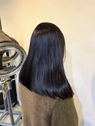 セミロング カラー パーマ 松原 樹里のヘアスタイル