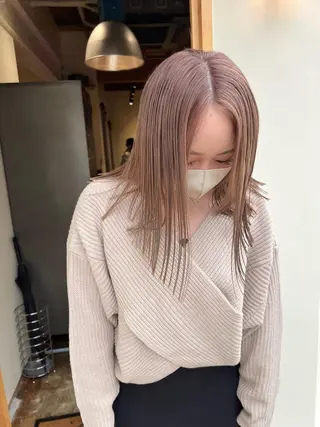 セミロング カラー nishido ハイライト/メンズのヘアスタイル