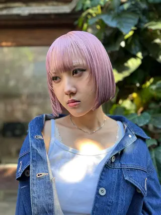 ショート カラー ハイトーン&髪質改善 &韓国エクステ🤎のヘアスタイル