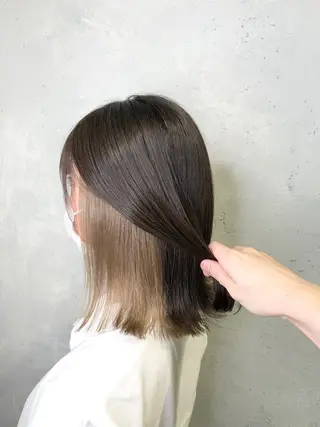 ミディアム カラー ヘアアレンジ ｲﾝﾅｰｶﾗｰ屋さん 🫧伊藤拓実のヘアスタイル