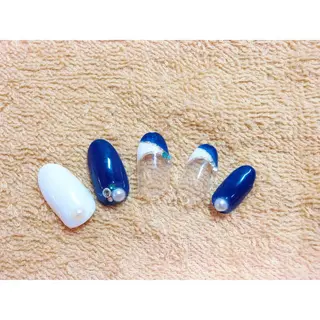 ネイル 痛ネイル/ワンホン/ フィルイン/長さだしのネイルデザイン