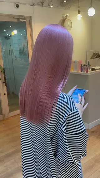 ロング カラー 🇰🇷ハイトーン× 韓国レイヤー레이어드のヘアスタイル