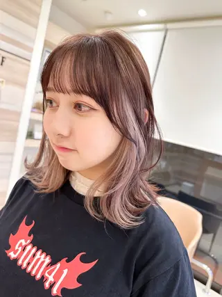 ミディアム カラー 内田 敦士のヘアスタイル