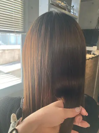 セミロング 髪質改善☺︎縮毛矯正 ふじい まりんのヘアスタイル