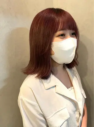 セミロング カラー 🍮中山詩乃🍮顔 まわりデザイン◎のヘアスタイル