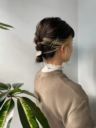 ミディアム カラー ヘアアレンジ 斉藤 瑞恵のヘアスタイル