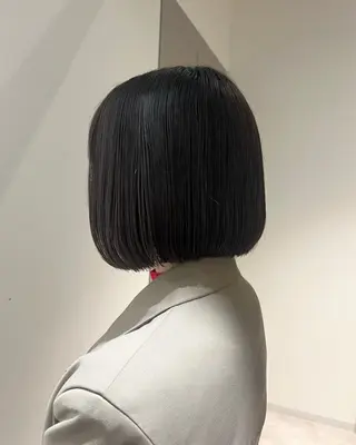 ミディアム カラー 暗髪カラー🫐パーマ おくだりんかのヘアスタイル