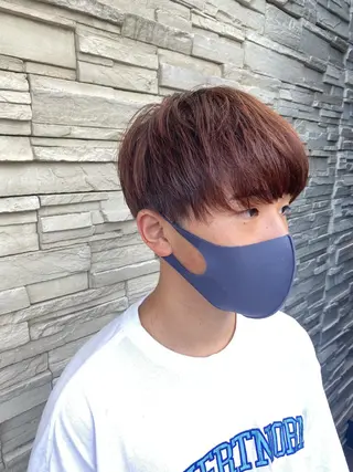 ショート カラー メンズ 塩谷黎✨ブリーチ無W カラーメンズパーマ✨のヘアスタイル