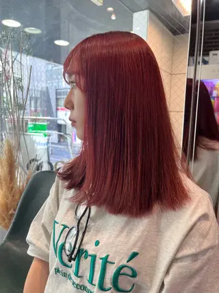 セミロング カラー 酸性ストレート 🤍🎀honokaのヘアスタイル