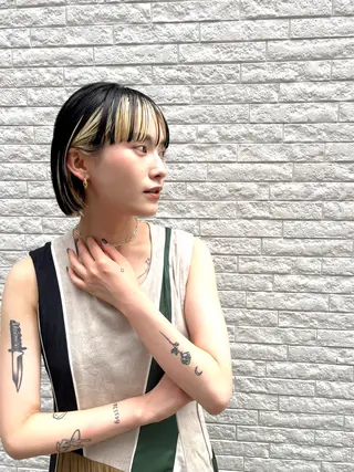 ミディアム カラー 浦和Lond 山本賢人のヘアスタイル