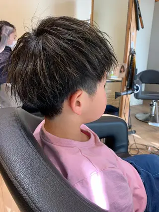 ショート カラー メンズ キッズ 大久保 隆蔵のヘアスタイル