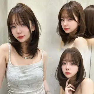 ミディアム レイヤー/韓国✨ 髪質改善/KAのヘアスタイル