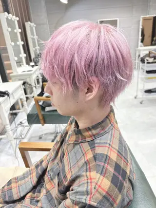 ショート メンズ ヘアアレンジ モテ髪透明感❤️ デイズヘアカラーのヘアスタイル