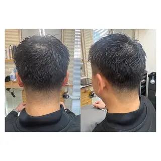 メンズ レイヤーカット・ 縮毛矯正 星野のヘアスタイル