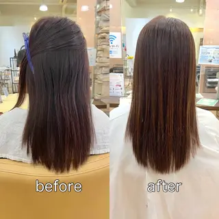 ロング パーマ 地毛風ストレート ⚡️下ノ村柊斗⚡️のヘアスタイル