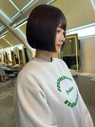 ショート カラー ボブ×縮毛矯正× 髪質改善/三ツ木一生のヘアスタイル