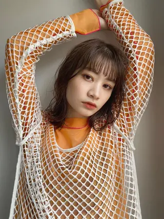 ミディアム パーマ カラー CEINE+ officialのヘアスタイル