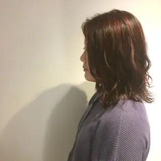 ミディアム カラー しのはら まどかのヘアスタイル