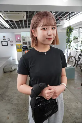 ショート カラー パーマ ヘアアレンジ 髪と音処　マトぺ所属・ダブルカラー/ボブ ブリーチカラー/ユリのヘアスタイル