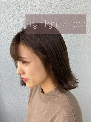 ミディアム カラー 後藤紗英/髪質改善 /オリーブベージュのヘアスタイル