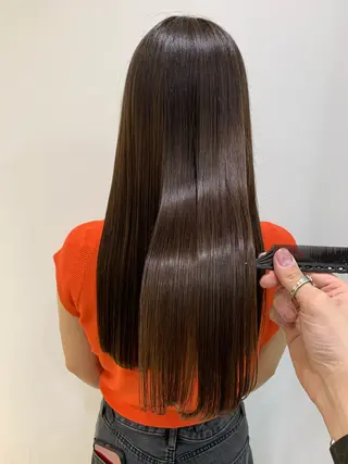 ロング カラー 縮毛矯正/髪質改善 /韓国風　山川春輝のヘアスタイル