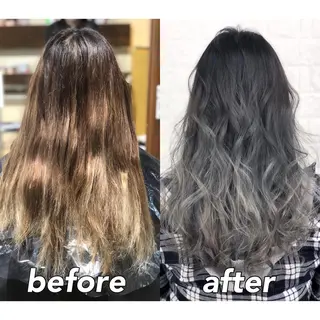 セミロング カラー KIZU 髪質改善 オカルト怪談のヘアスタイル