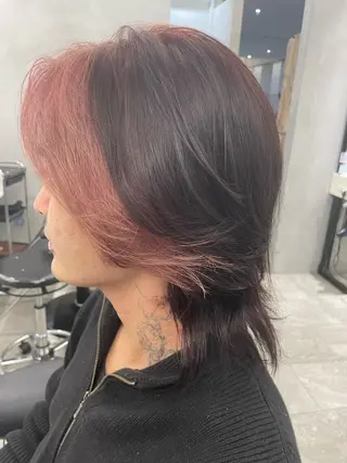ミディアム カラー メンズ 上山 凜のヘアスタイル