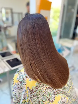 ロング 生駒デザインカラー /浜中美奈のヘアスタイル