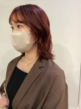 ミディアム カラー silo所属・silo MOKA 顔周りカット🦦のヘアスタイル