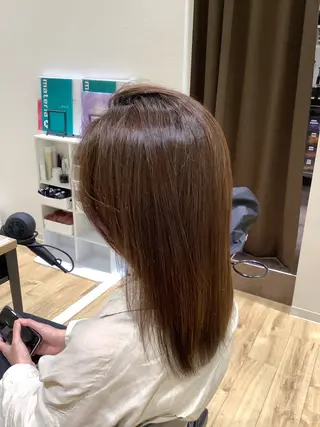 セミロング カラー パーマ エイジングケア特化 美容師✂️山崎竜二のヘアスタイル