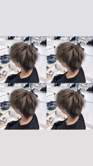 ショート カラー ヘアアレンジ メンズ 💎韓国レイヤー× 髪質改善 ゆうま💎のヘアスタイル