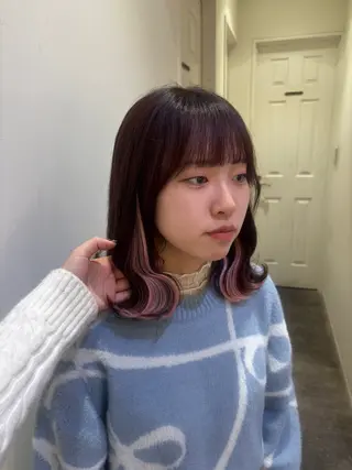 カラー 🍒垢抜けカラー エクステヘアメあずみのヘアスタイル