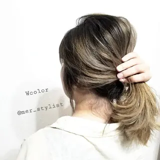 セミロング カラー ヘアアレンジ See by merのマツエク・マツパデザイン