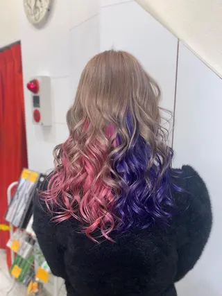 セミロング ゆぴ☾‪/推しカラー /ハイトーンのヘアスタイル