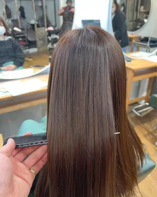 ロング カラー 髪質改善/縮毛矯正/ 超高濃度水素ケアのヘアスタイル