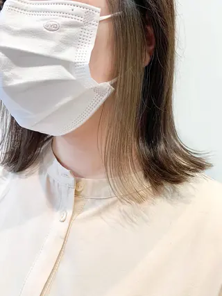 ミディアム カラー ブリーチなしカラー 🌿脇黒丸 彩のヘアスタイル