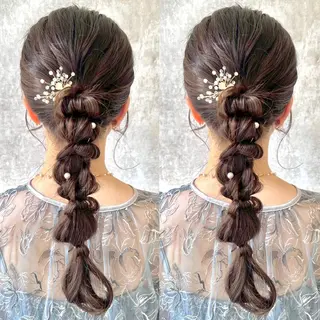 ロング ヘアアレンジ ヘアメ🎀エクステ 🪽横浜/しほ🧸のヘアスタイル