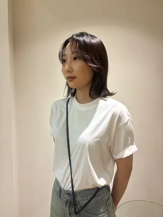 ミディアム パーマ 津田 里菜のヘアスタイル