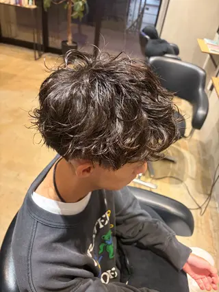 パーマ メンズ みわ/博多 ブリーチ/メンズヘアのヘアスタイル