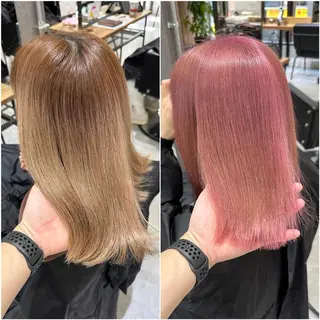 セミロング カラー KEISUKE/ ブリーチ🧡エクステのヘアスタイル