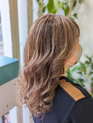 ロング カラー 髪質改善&白髪ぼかし カラー♡店長みやけ♡のヘアスタイル