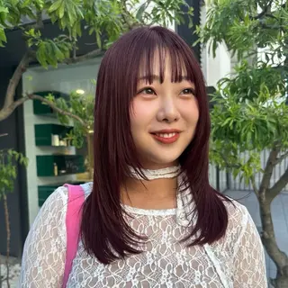 ミディアム カラー M所属・ハイトーン/透け感 カラー🎀真香のヘアスタイル