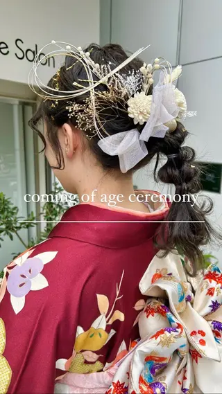 ミディアム カラー ヘアアレンジ マツエク・マツパ アイブロウ Noah's　Ark所属・透明感カラー🫧ヘア セット🫧松本菜月の眉毛・アイブロウイメージ