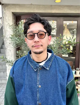 ショート パーマ メンズ 木村陸弥 似合わせ 透明感カラー🌿のヘアスタイル