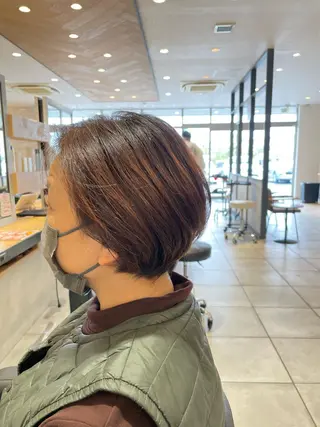 ショート カラー パーマ 渡部雄大 ショート／縮毛矯正のヘアスタイル