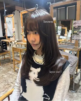 ロング カラー 光本 杏のヘアスタイル