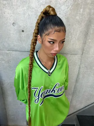 ロング ヘアアレンジ HARURU🪮✨ ブレイズ海外ヘアのヘアスタイル