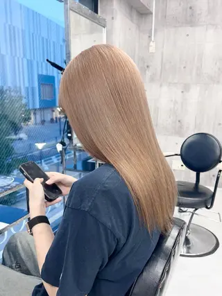 セミロング カラー ヘアアレンジ 🌷FUKA🌷 まろやかハイトーンのヘアスタイル